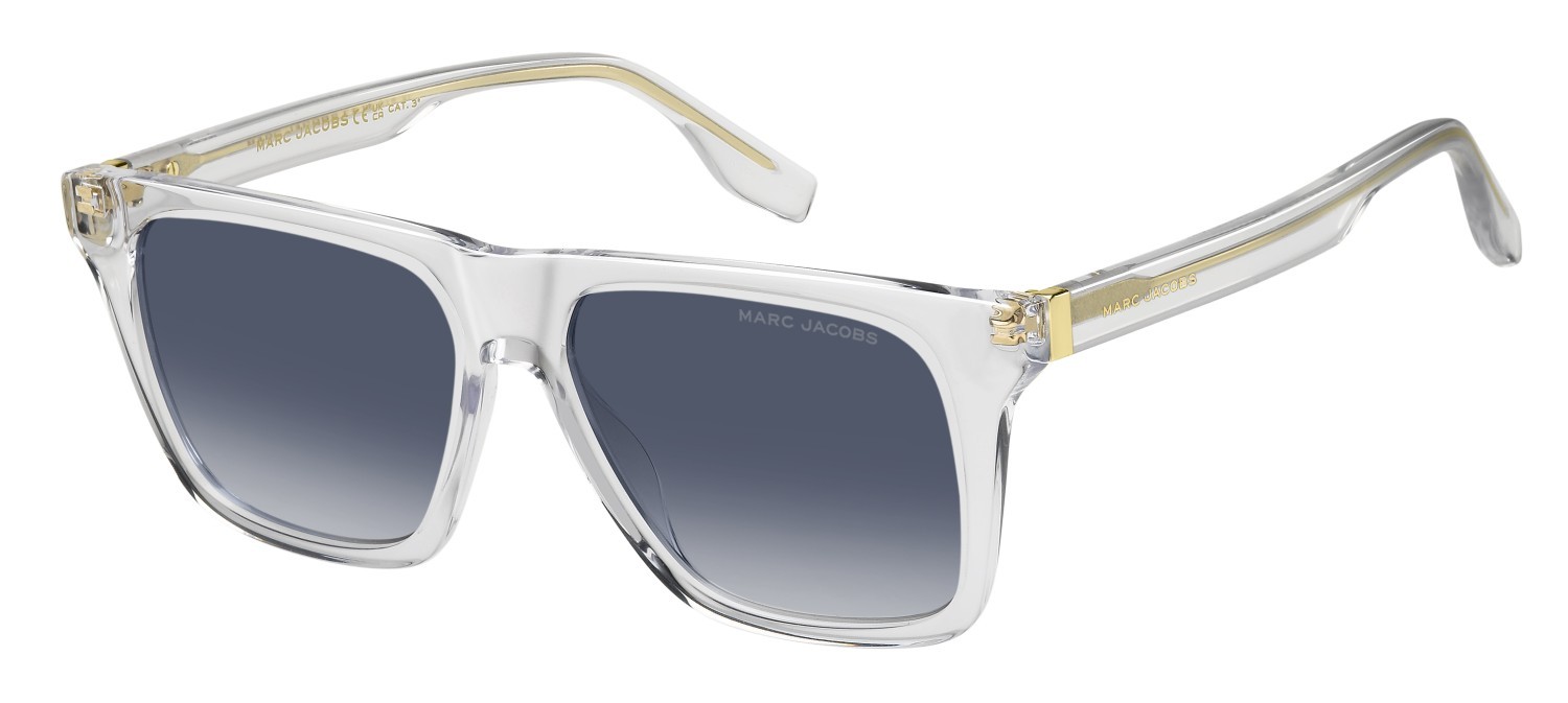 Sunglasses Marc Jacobs 847/S 207936 900 08 color crystal shape rectangle lenses dk blue shaded