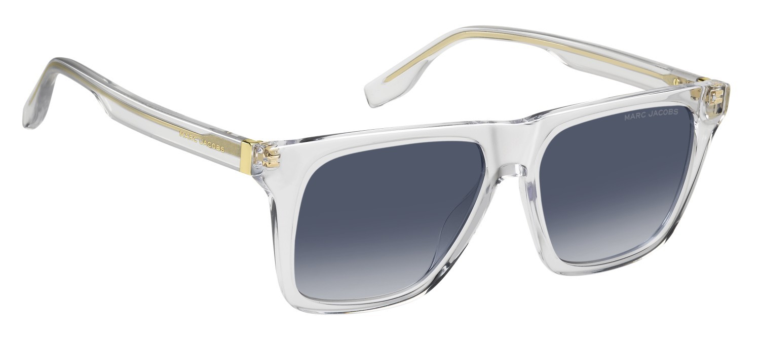 Sunglasses Marc Jacobs 847/S 207936 900 08 color crystal shape rectangle lenses dk blue shaded