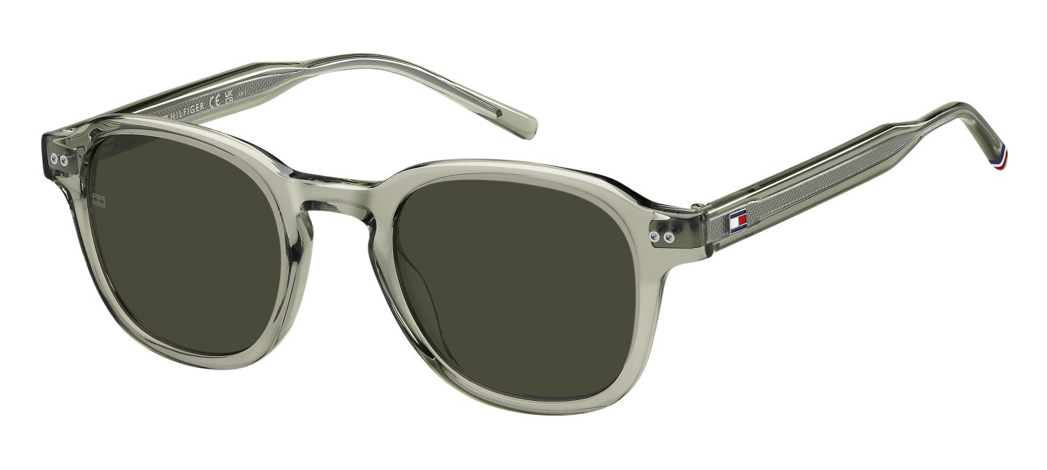 Occhiali da sole Tommy Hilfiger Th 2185/S 207939 1ED 70 colore green forma rettangolare lenti brown