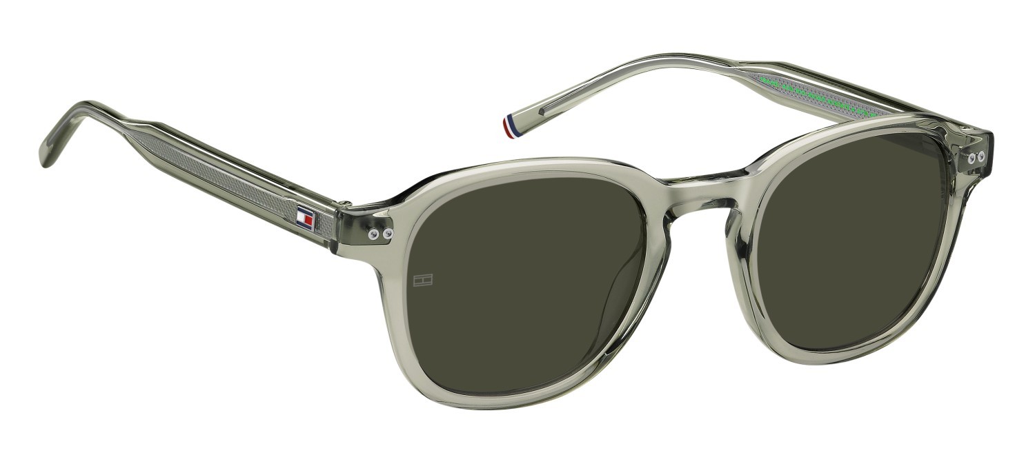 Occhiali da sole Tommy Hilfiger Th 2185/S 207939 1ED 70 colore green forma rettangolare lenti brown