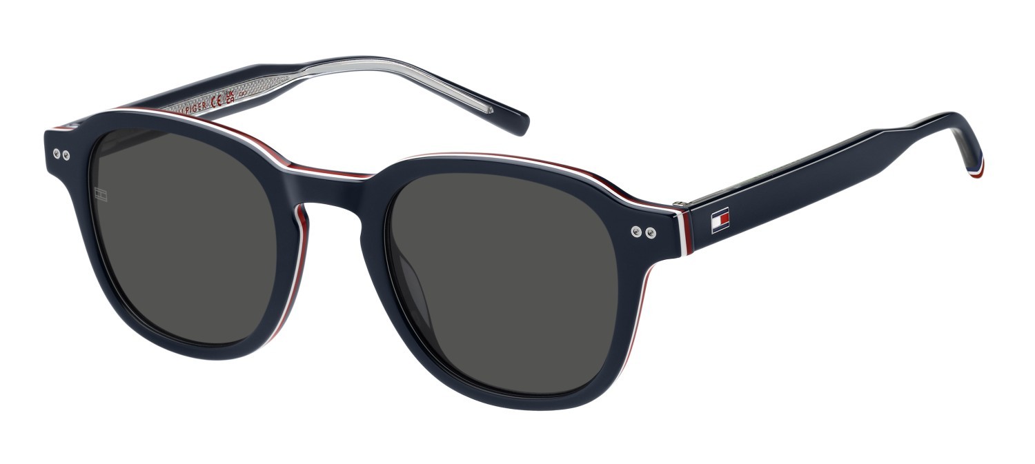 Sunglasses Tommy Hilfiger Th 2185/S 207939 PJP IR color blue shape rectangle lenses grey
