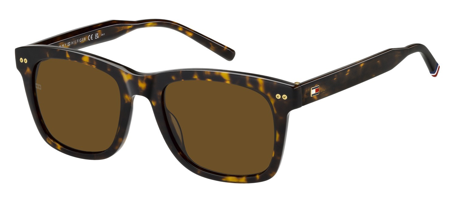 Sunglasses Tommy Hilfiger Th 2184/S 207940 086 70 color havana shape rectangle lenses brown