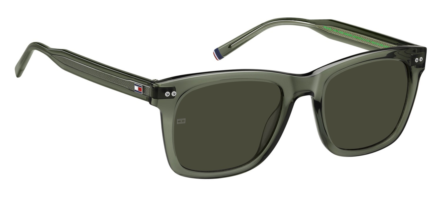 Occhiali da sole Tommy Hilfiger Th 2184/S 207940 1ED 70 colore green forma rettangolare lenti brown