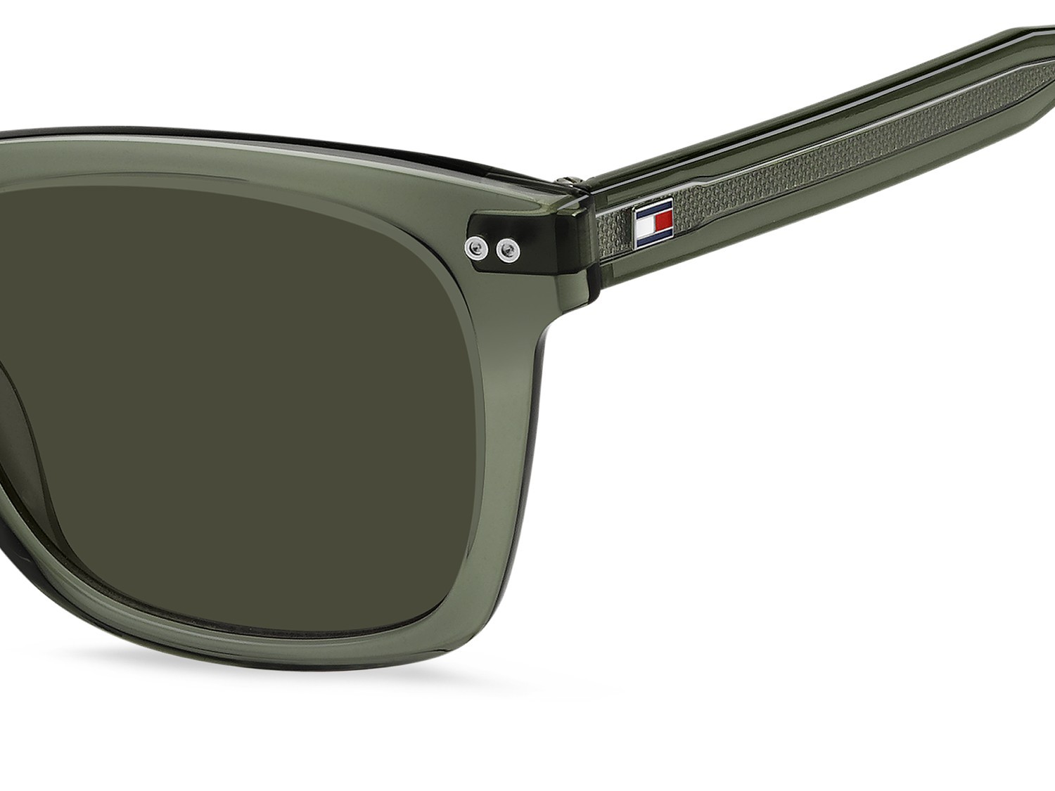 Occhiali da sole Tommy Hilfiger Th 2184/S 207940 1ED 70 colore green forma rettangolare lenti brown