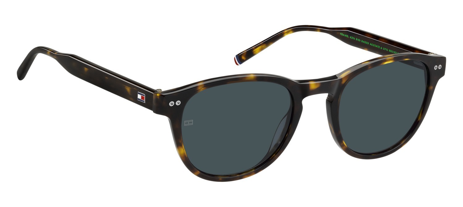 Occhiali da sole Tommy Hilfiger Th 2186/S 207941 086 KU colore havana forma pantos lenti blue