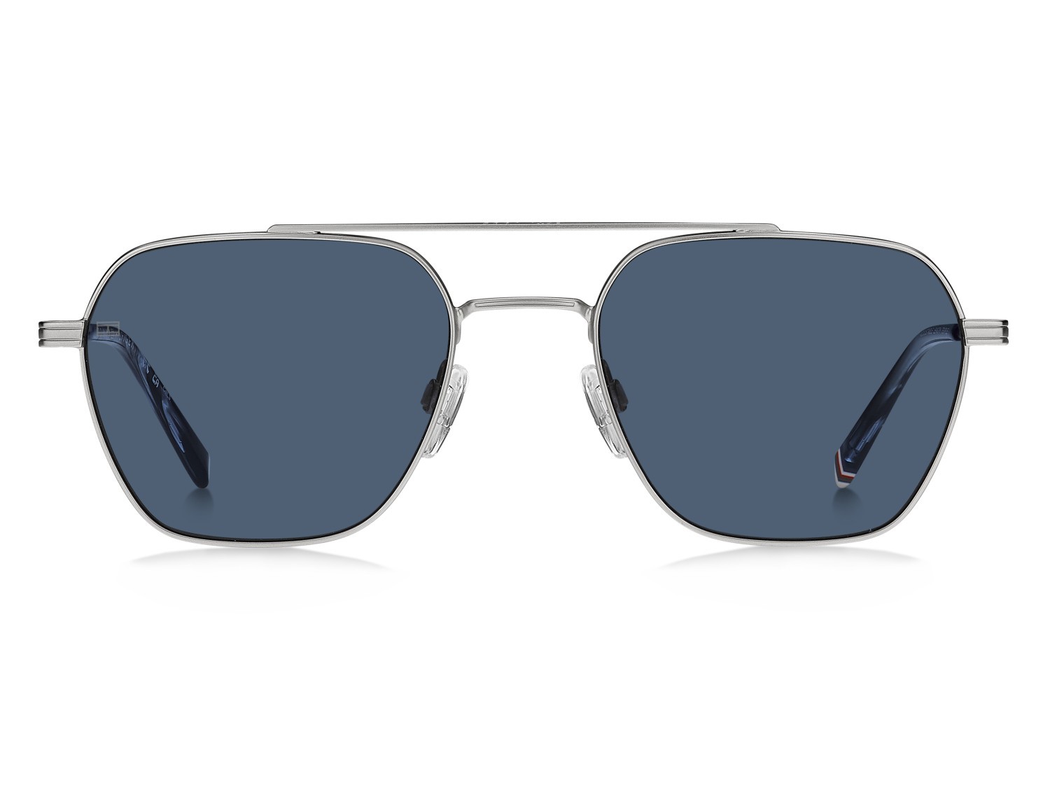 Occhiali da sole Tommy Hilfiger Th 2192/S 207942 CTL KU colore matte palladium forma rettangolare lenti blue