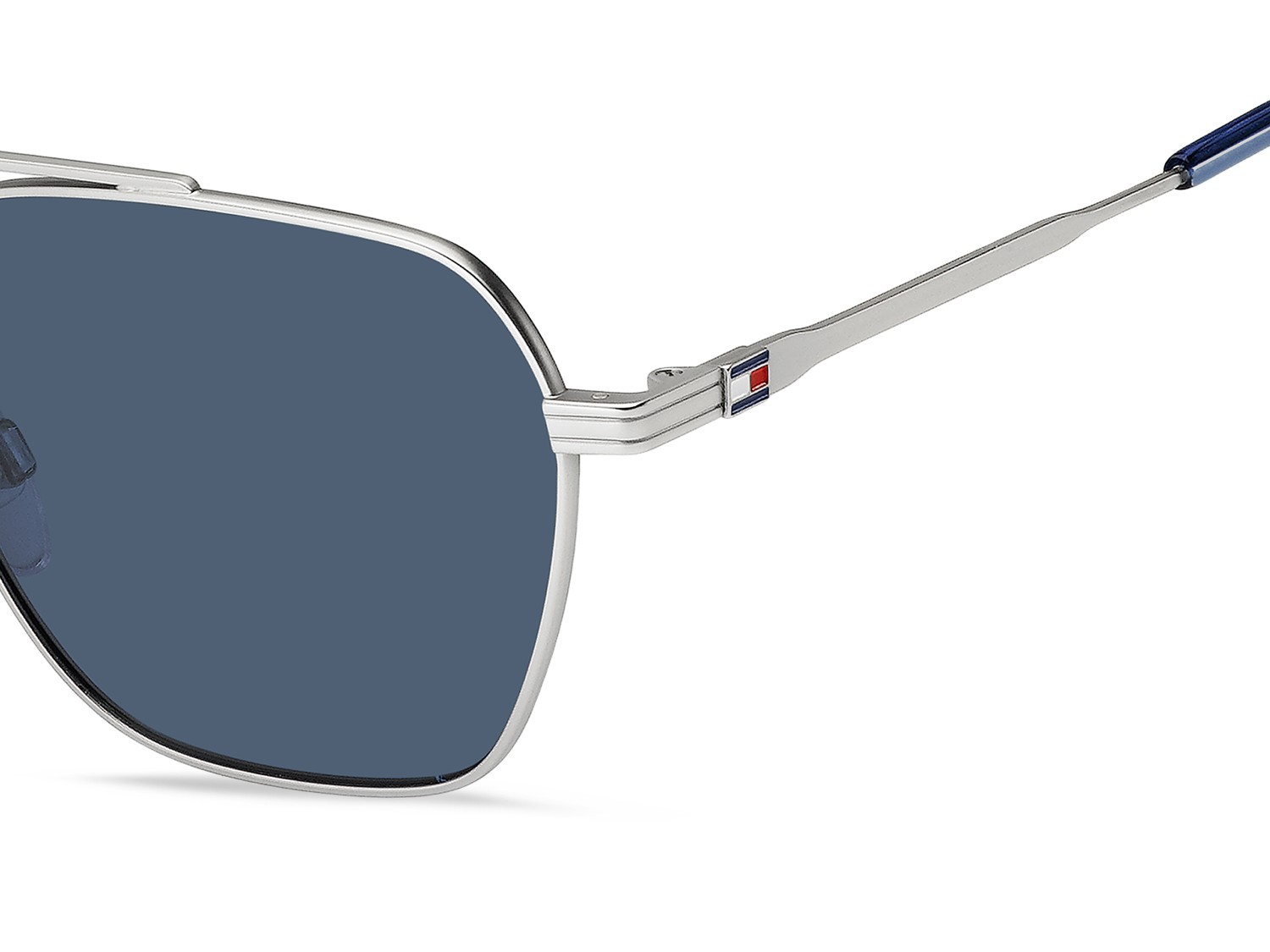 Occhiali da sole Tommy Hilfiger Th 2192/S 207942 CTL KU colore matte palladium forma rettangolare lenti blue