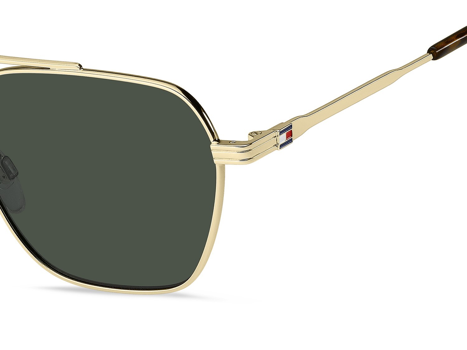 Sunglasses Tommy Hilfiger Th 2192/S 207942 J5G QT color gold shape rectangle lenses green