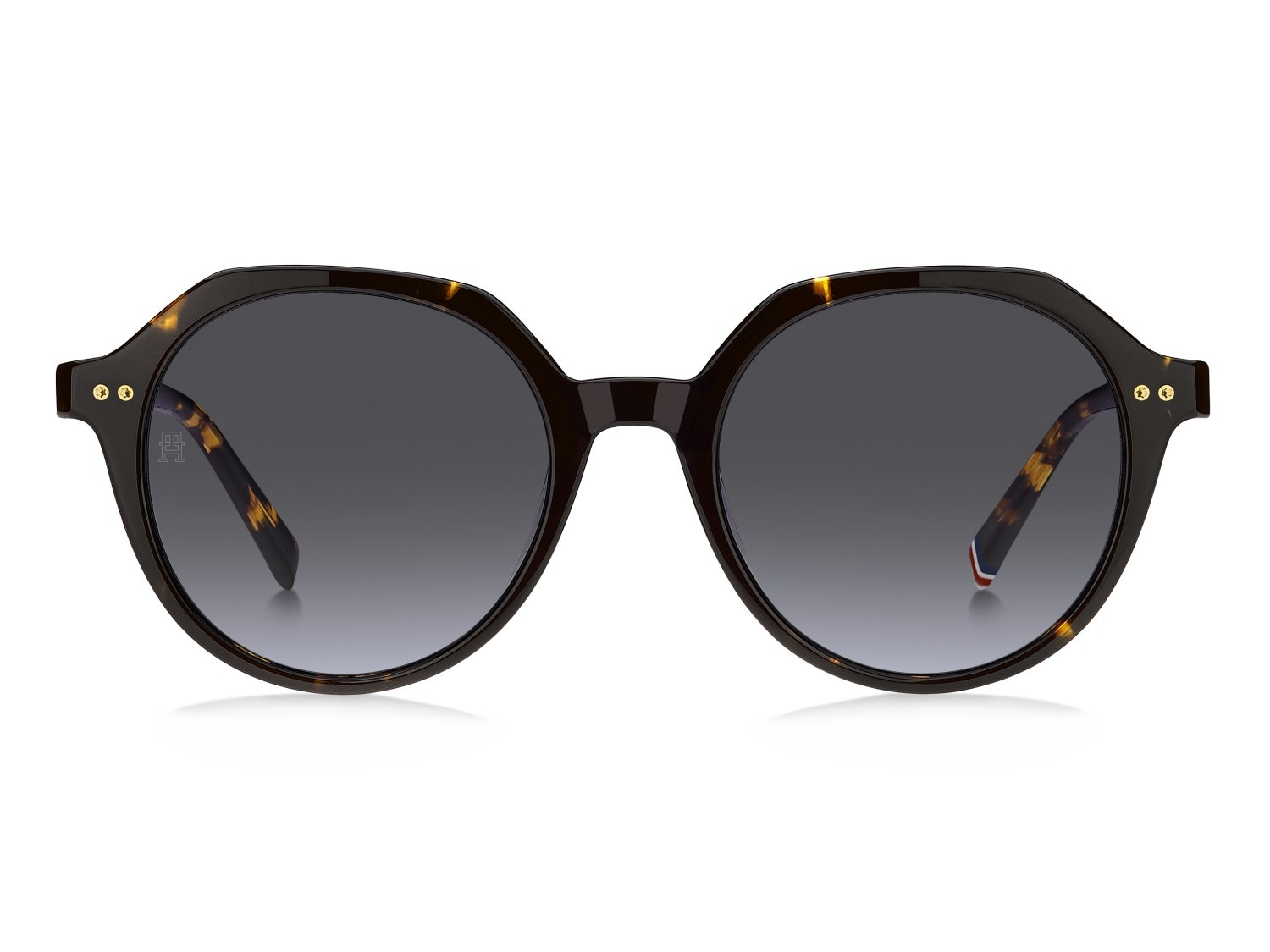Sunglasses Tommy Hilfiger Th 2212/S 207944 086 GB color havana shape round lenses grey azure