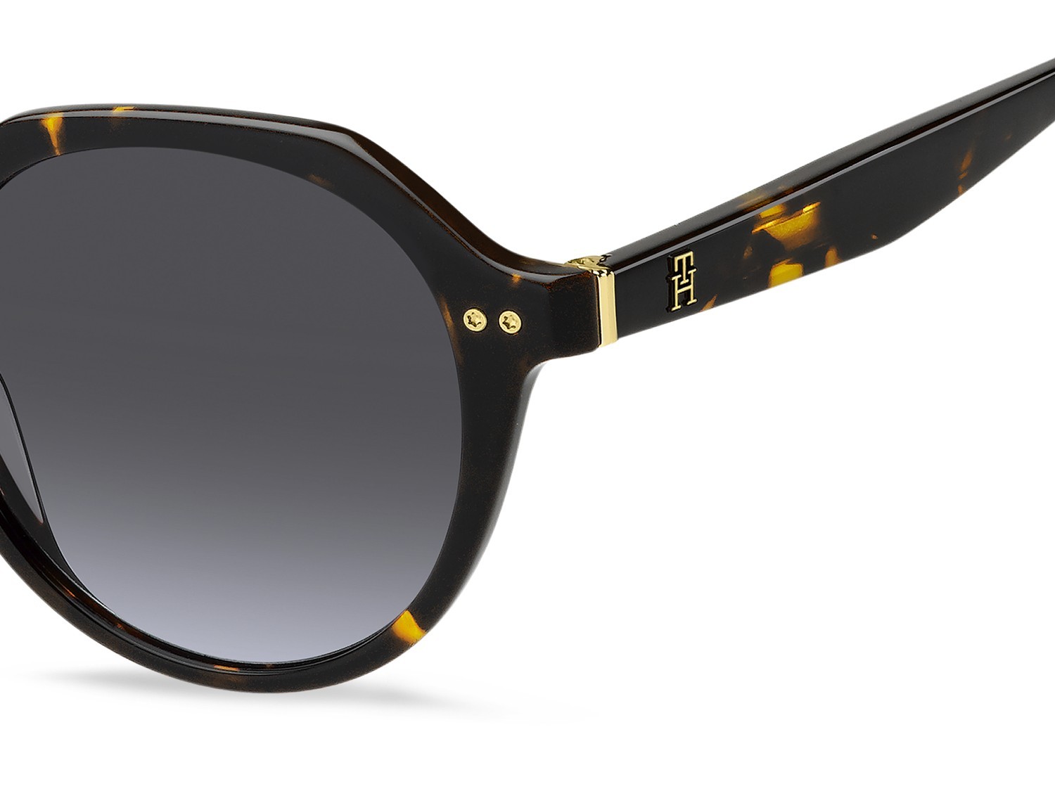 Sunglasses Tommy Hilfiger Th 2212/S 207944 086 GB color havana shape round lenses grey azure