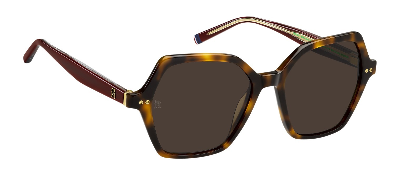 Sunglasses Tommy Hilfiger Th 2213/S 207945 05L 70 color havana 2 shape butterfly lenses brown
