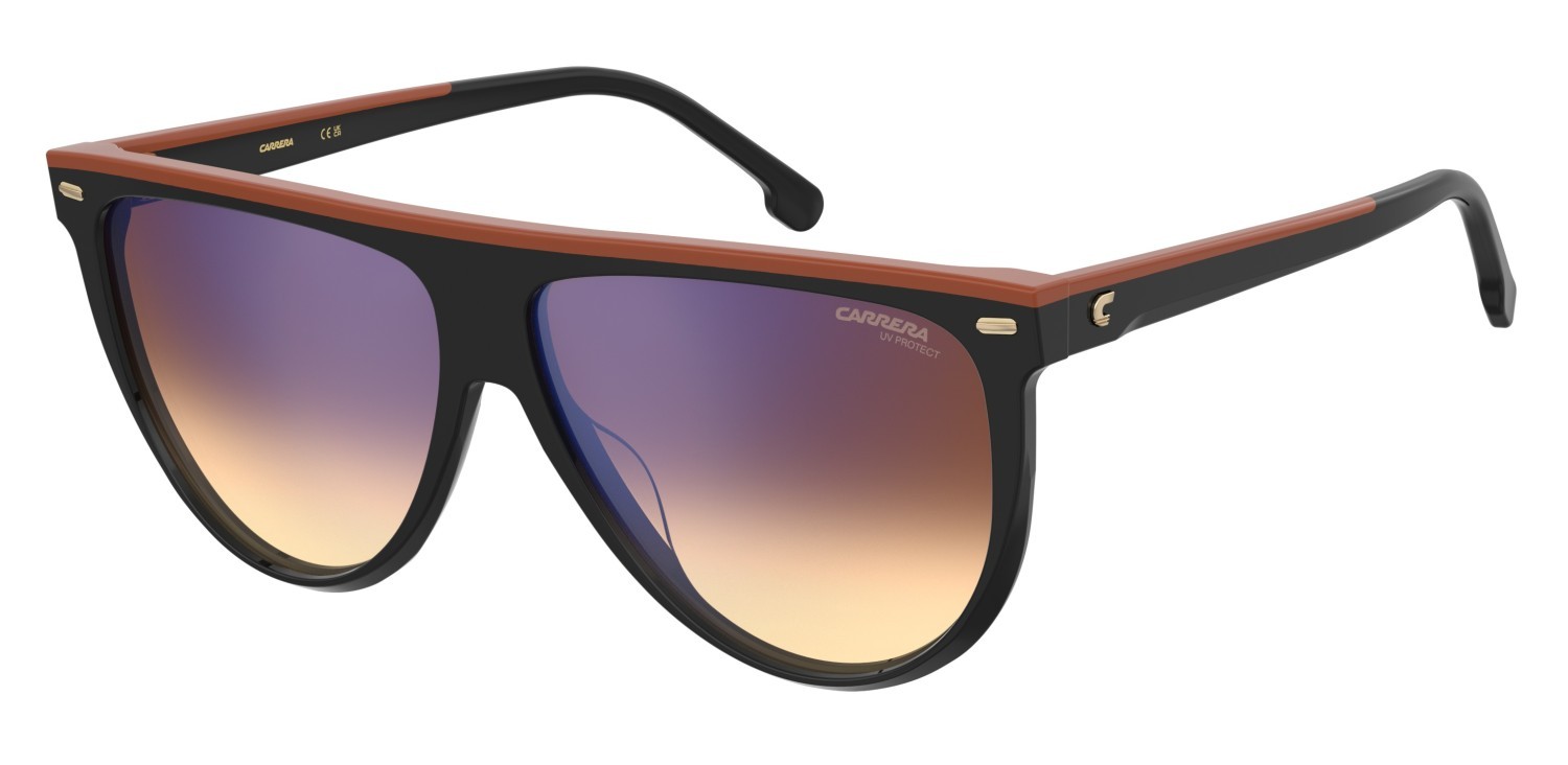 Sonnenbrillen Carrera 3055/S 207948 8LZ A8 farbe black orange form rechteckig gläser brown shaded blue mirror