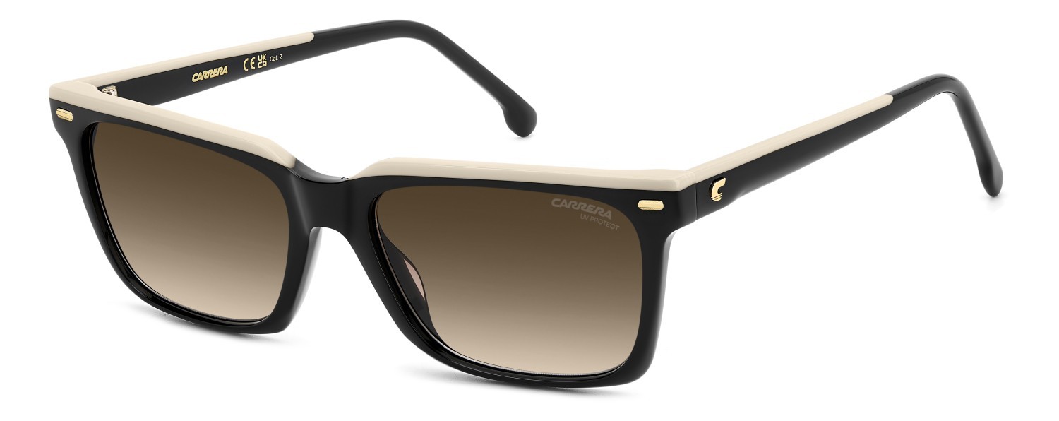 Occhiali da sole Carrera 3056/S 207949 0WM HA colore black beige forma rettangolare lenti brown shaded