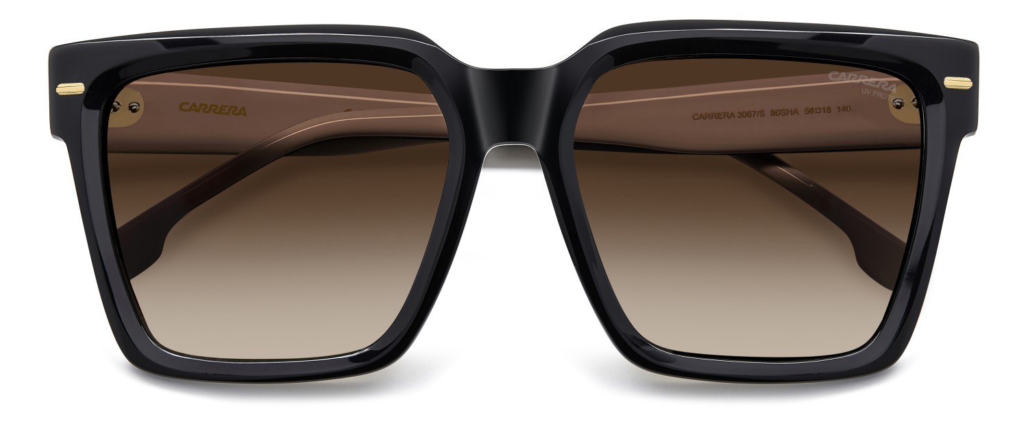 Sonnenbrillen Carrera 3067/S 207951 80S HA farbe black white form rechteckig gläser brown shaded