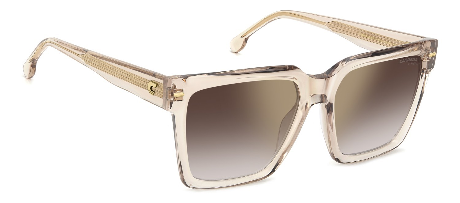 Sonnenbrillen Carrera 3067/S 207951 FWM YK farbe nude form rechteckig gläser gold mirror on burgundy shaded