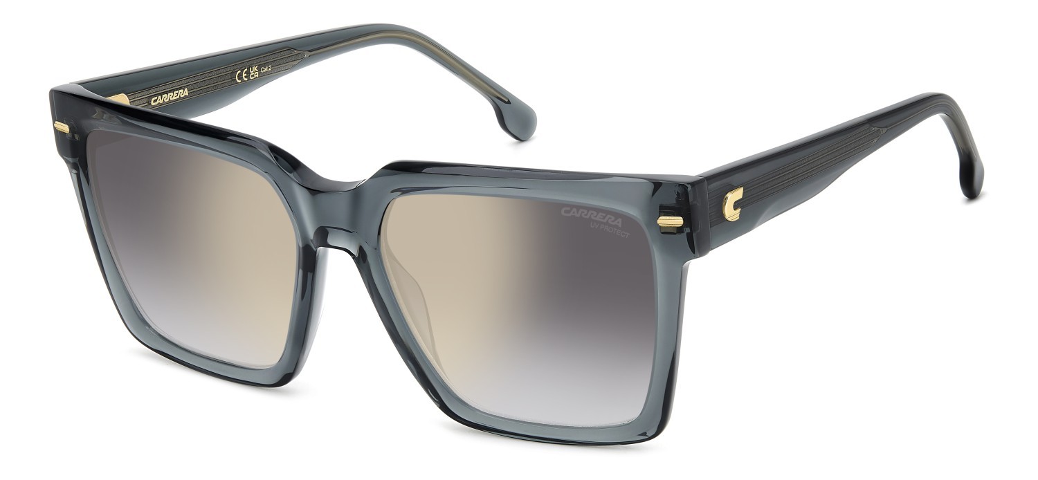 Sunglasses Carrera 3067/S 207951 KB7 FQ color grey shape rectangle lenses grey shaded gold mirror