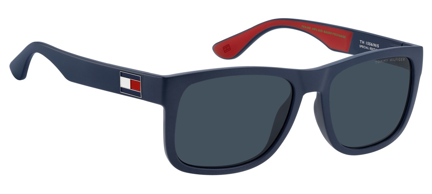 Sunglasses Tommy Hilfiger Th 1556/N 207958 8RU KU color blue red shape rectangle lenses blue