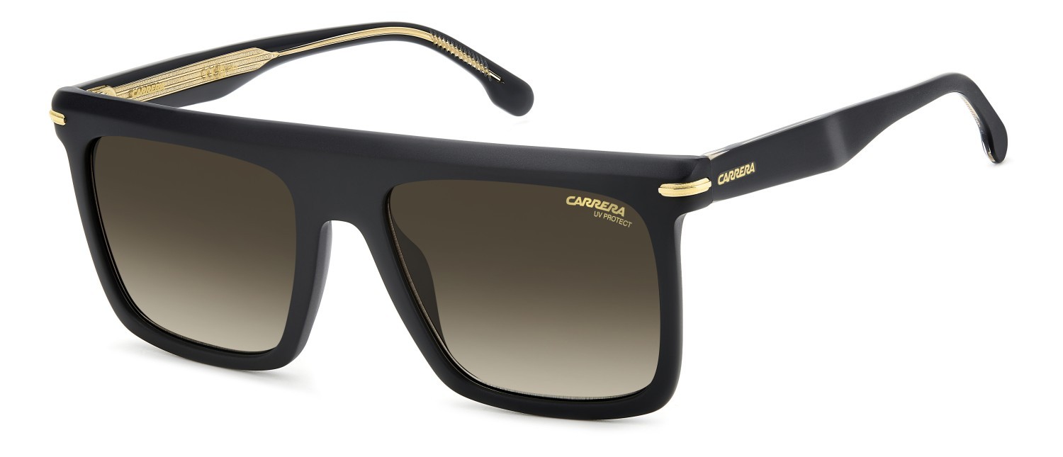 Sonnenbrillen Carrera 359/S 207959 I46 86 farbe matte black gold form rechteckig gläser black brown green antireflex