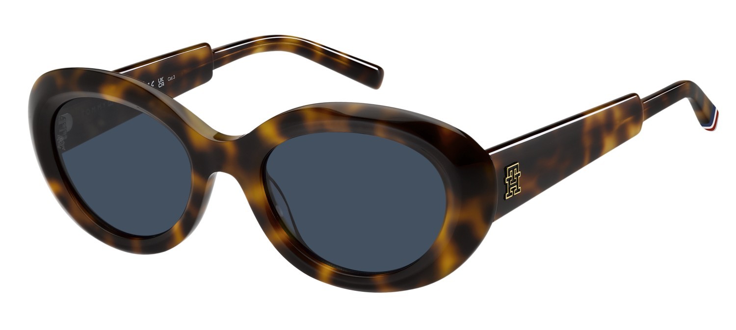 Sunglasses Tommy Hilfiger Th 2207/S 207966 05L KU color havana 2 shape oval lenses blue