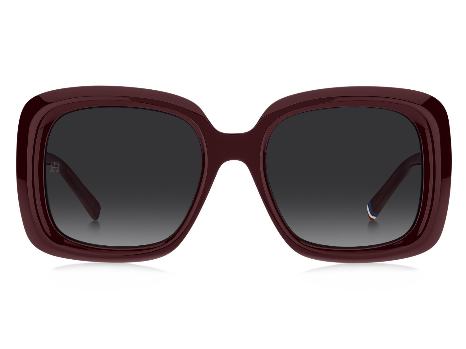Sonnenbrillen Tommy Hilfiger Th 2208/S 207967 LHF 9O farbe burgundy form quadratisch gläser dark grey shaded