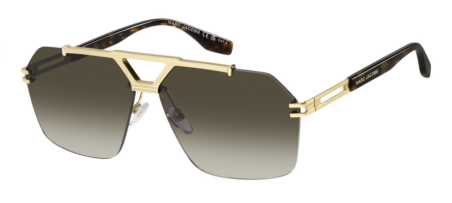 Occhiali da sole Marc Jacobs 837/S 207968 06J HA colore gold havana forma rettangolare lenti brown shaded
