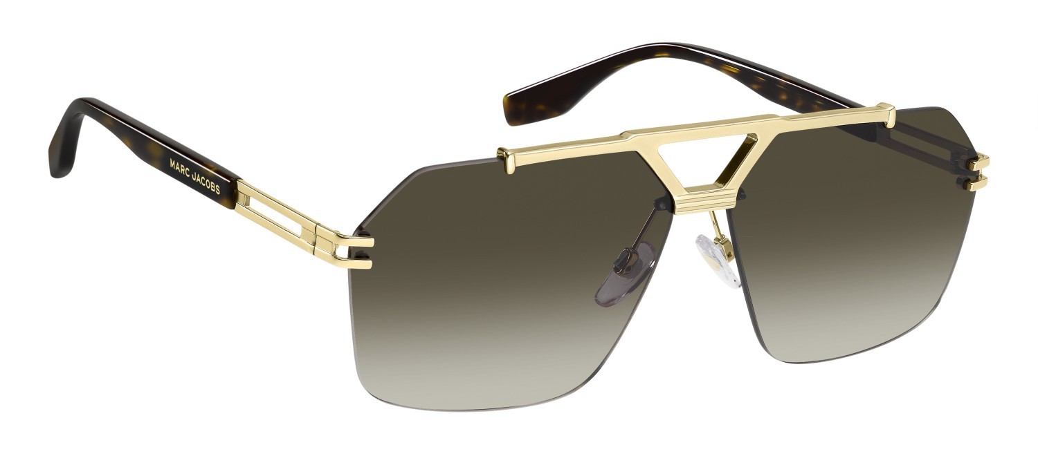Occhiali da sole Marc Jacobs 837/S 207968 06J HA colore gold havana forma rettangolare lenti brown shaded