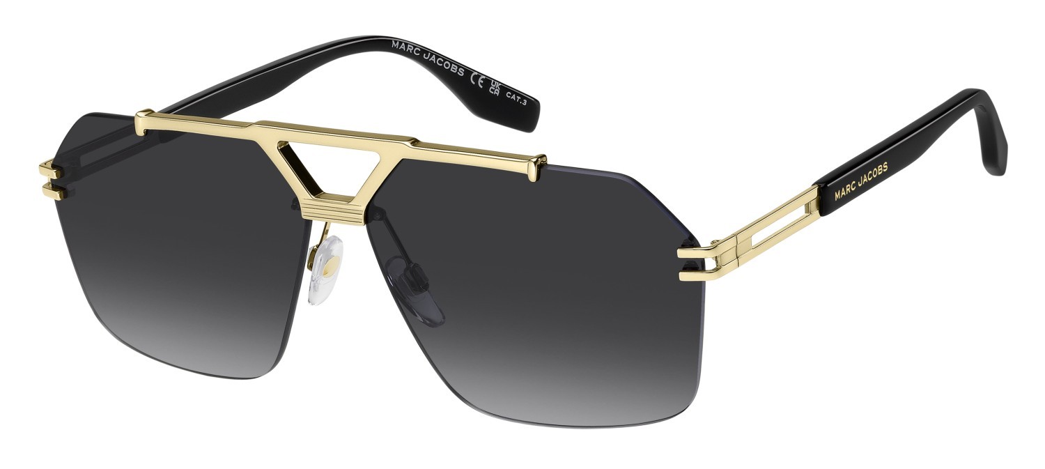 Sunglasses Marc Jacobs 837/S 207968 J5G 9O color gold shape rectangle lenses dark grey shaded