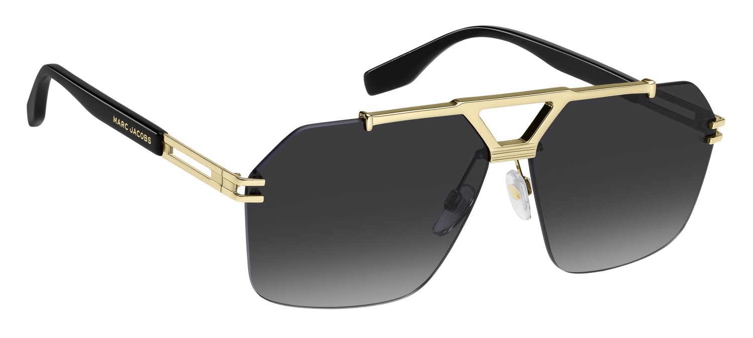Sunglasses Marc Jacobs 837/S 207968 J5G 9O color gold shape rectangle lenses dark grey shaded
