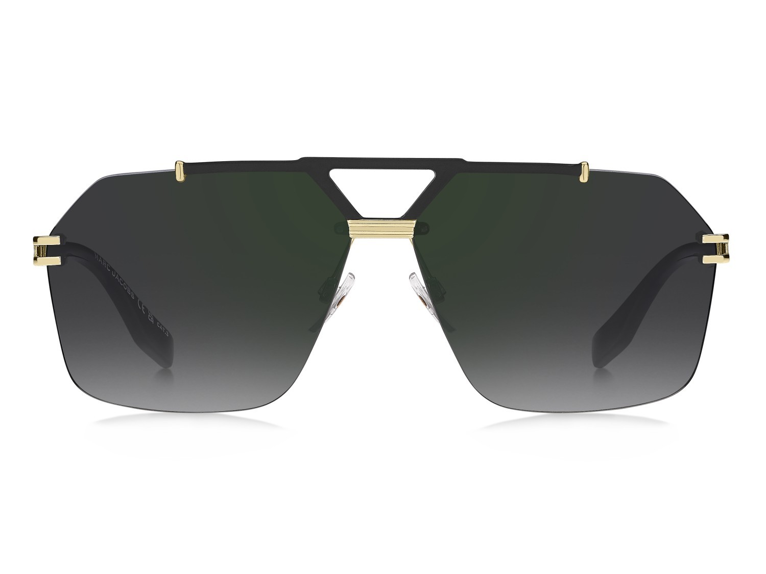 Occhiali da sole Marc Jacobs 837/S 207968 RHL NU colore gold black_ forma rettangolare lenti grey shaded green mirror