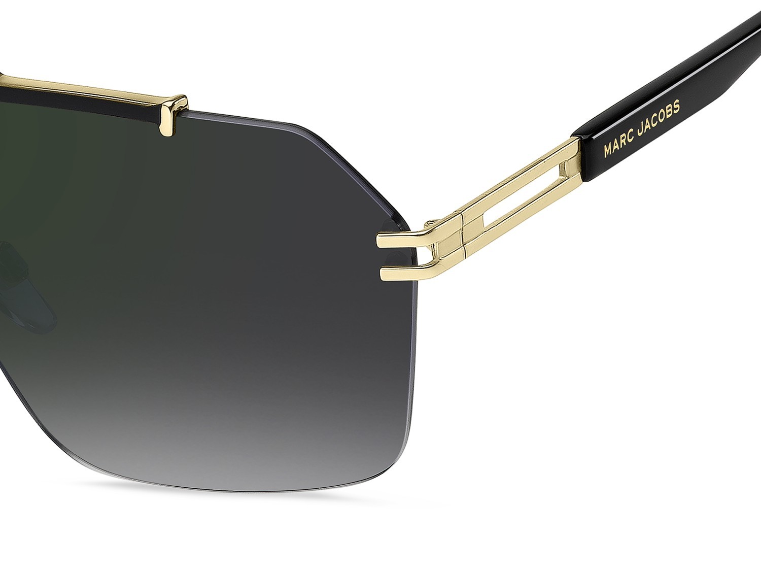 Occhiali da sole Marc Jacobs 837/S 207968 RHL NU colore gold black_ forma rettangolare lenti grey shaded green mirror