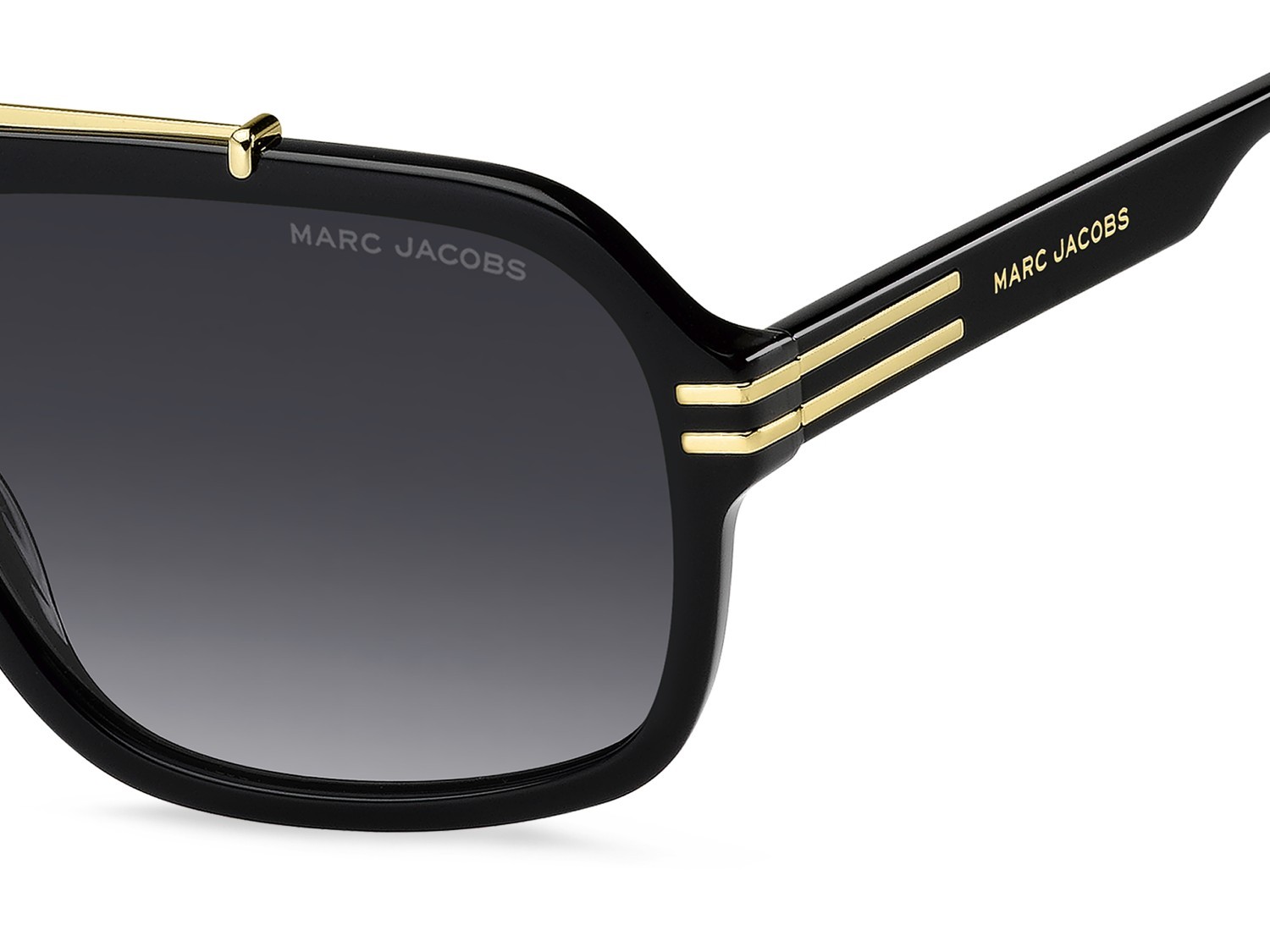 Occhiali da sole Marc Jacobs 840/S 207969 2M2 9O colore black gold forma rettangolare lenti dark grey shaded
