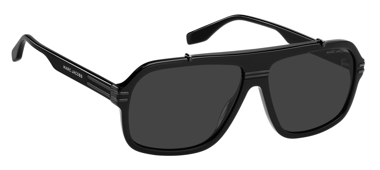 Occhiali da sole Marc Jacobs 840/S 207969 807 IR colore black forma rettangolare lenti grey