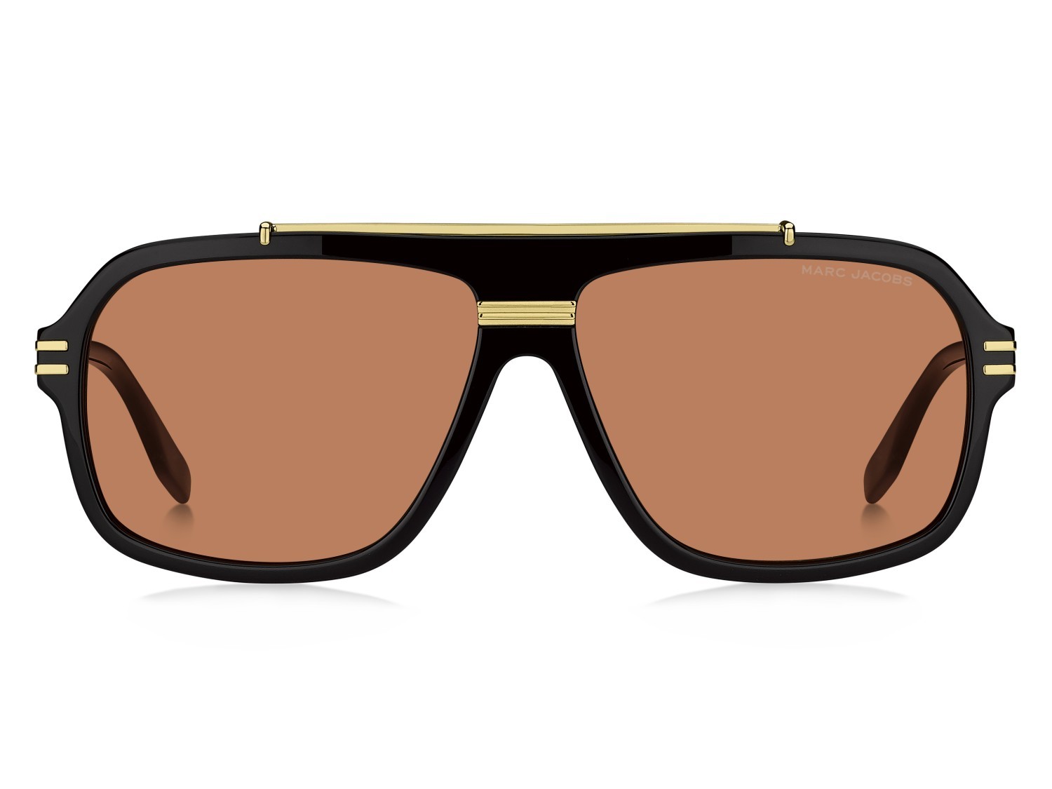 Occhiali da sole Marc Jacobs 840/S 207969 8LZ W7 colore black orange forma rettangolare lenti orange