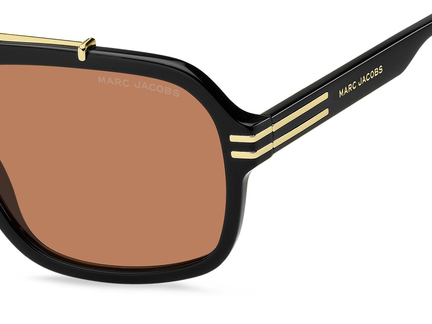 Occhiali da sole Marc Jacobs 840/S 207969 8LZ W7 colore black orange forma rettangolare lenti orange