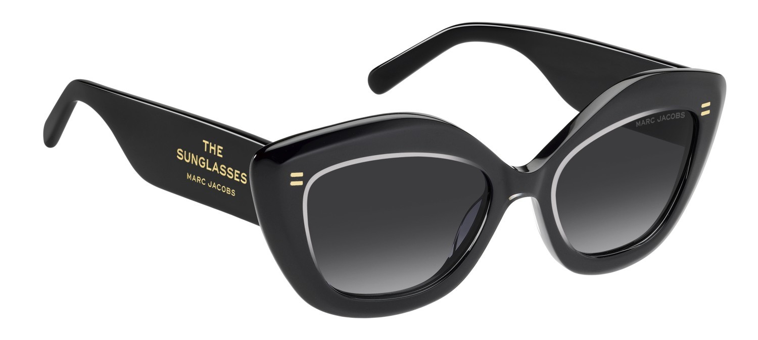 Occhiali da sole Marc Jacobs 800/S 207970 MNG 9O colore crystal black forma rettangolare lenti dark grey shaded