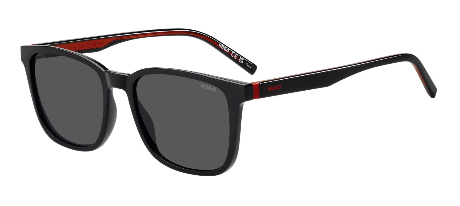 Sunglasses Hugo Hg 1356/S 207971 807 IR color black shape rectangle lenses grey