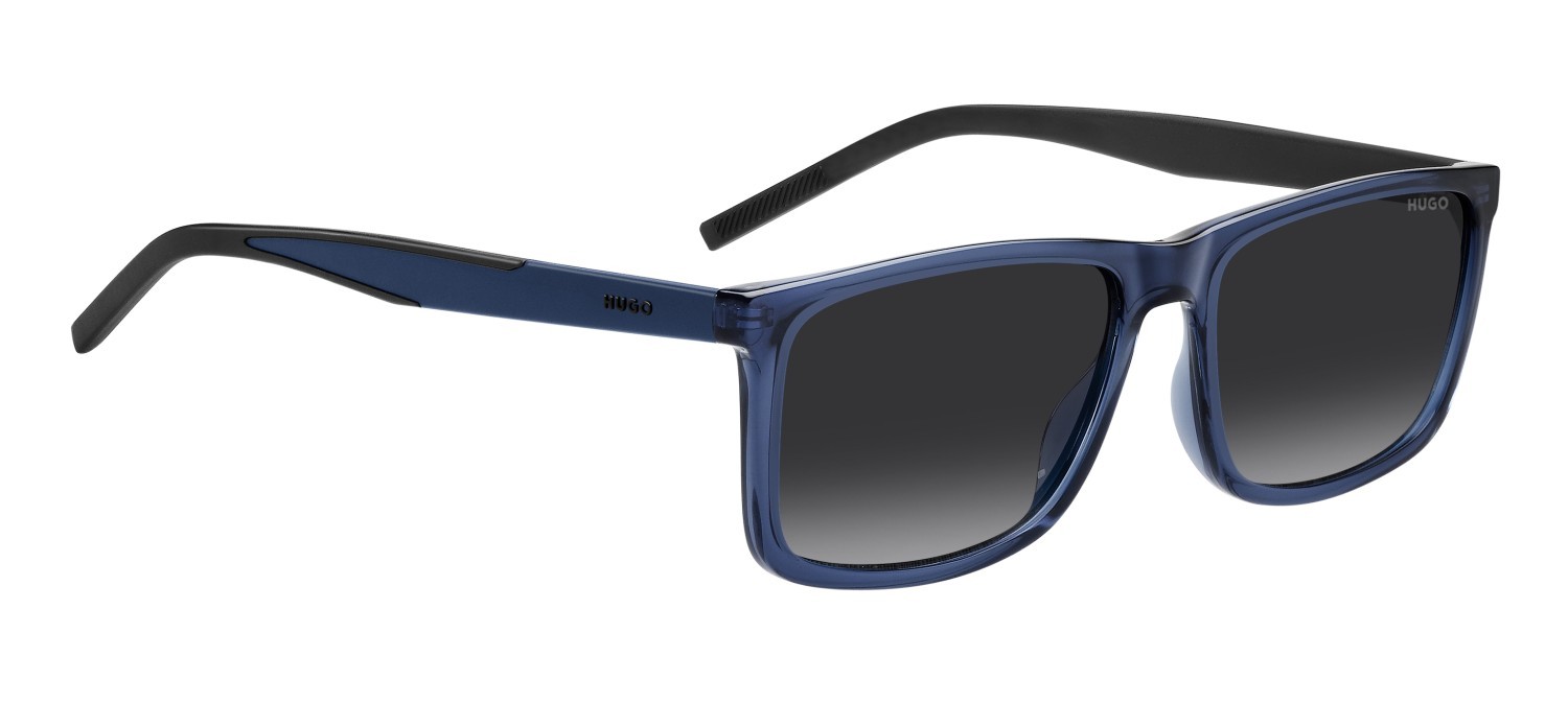 Sunglasses Hugo Hg 1337/S 207973 PJP 9O color blue shape rectangle lenses dark grey shaded