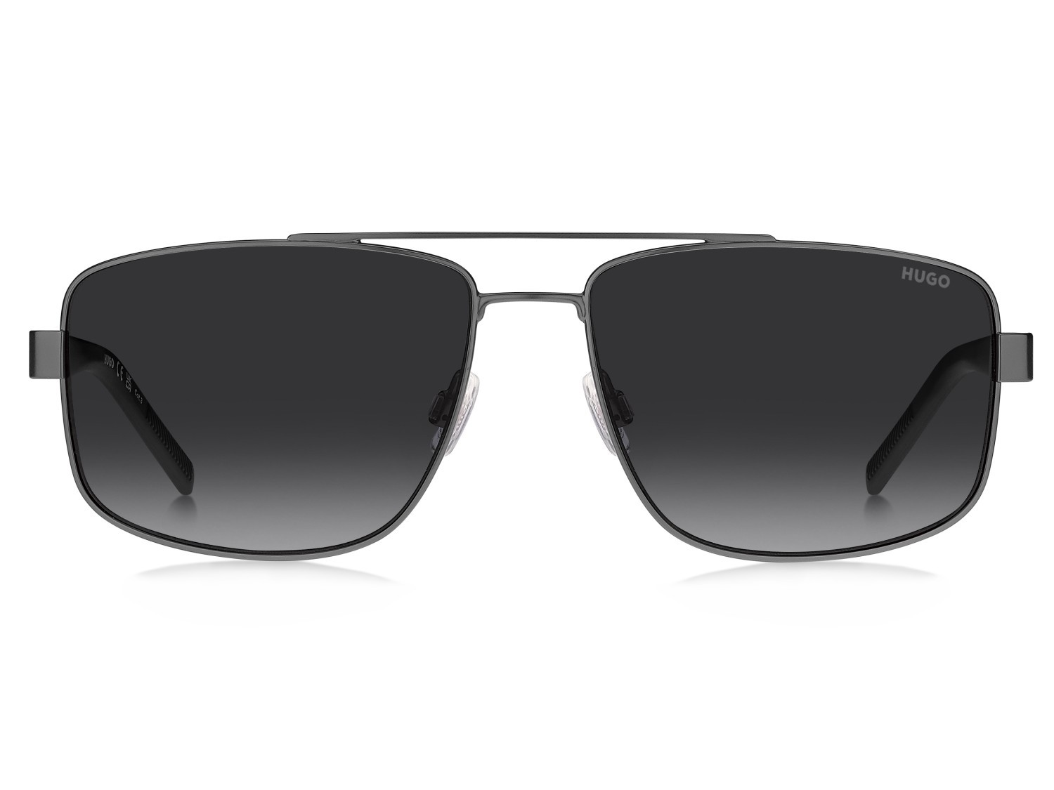 Sunglasses Hugo Hg 1338/S 207974 R80 9O color matte dark ruthenium shape rectangle lenses dark grey shaded