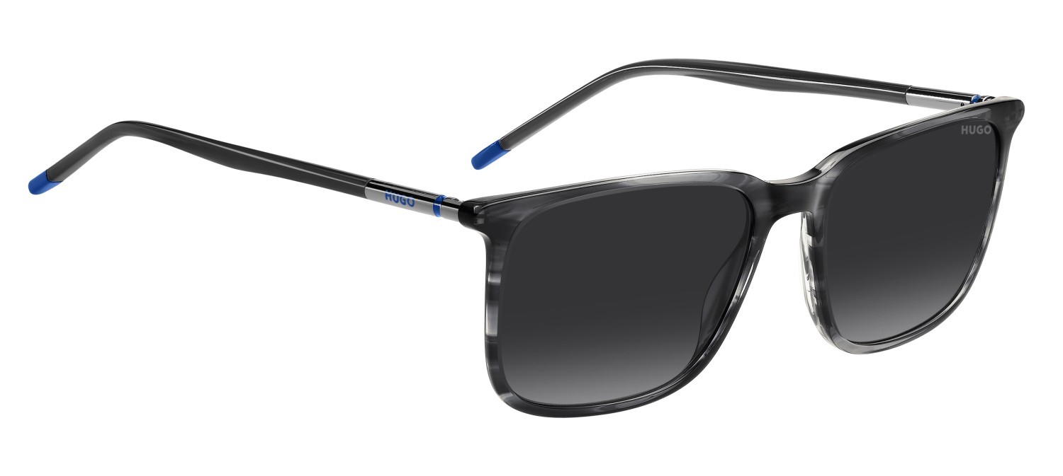 Sunglasses Hugo Hg 1344/S 207975 2W8 9O color grey horn shape rectangle lenses dark grey shaded