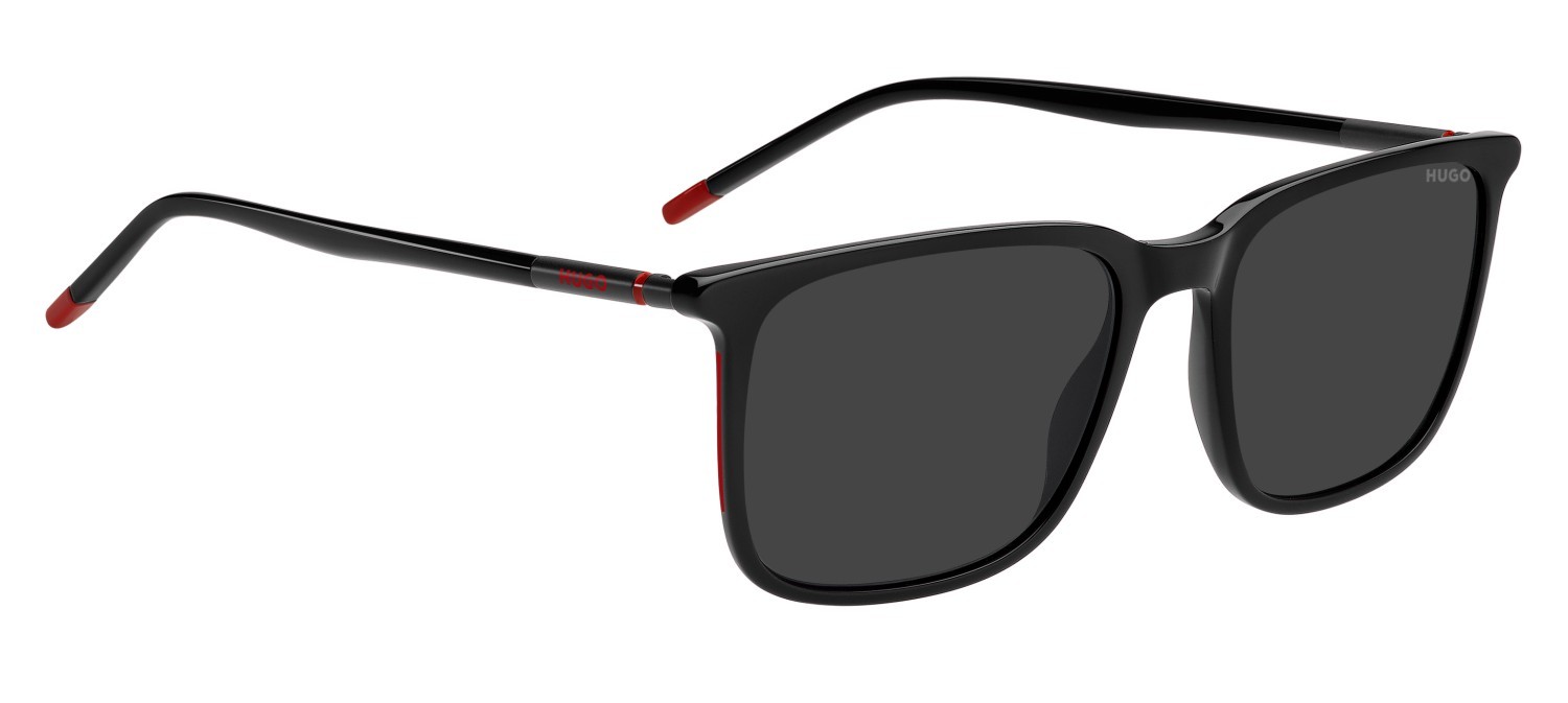 Sunglasses Hugo Hg 1344/S 207975 807 IR color black shape rectangle lenses grey