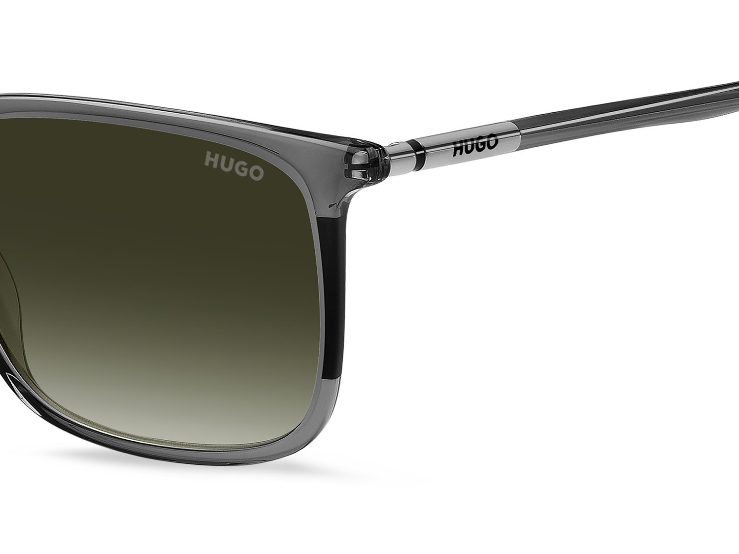 Occhiali da sole Hugo Hg 1344/S 207975 KB7 9K colore grey forma rettangolare lenti green shaded