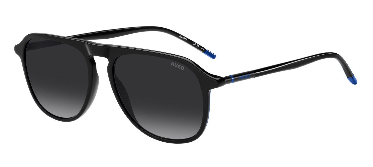 Sunglasses Hugo Hg 1345/S 207976 807 9O color black shape rectangle lenses dark grey shaded