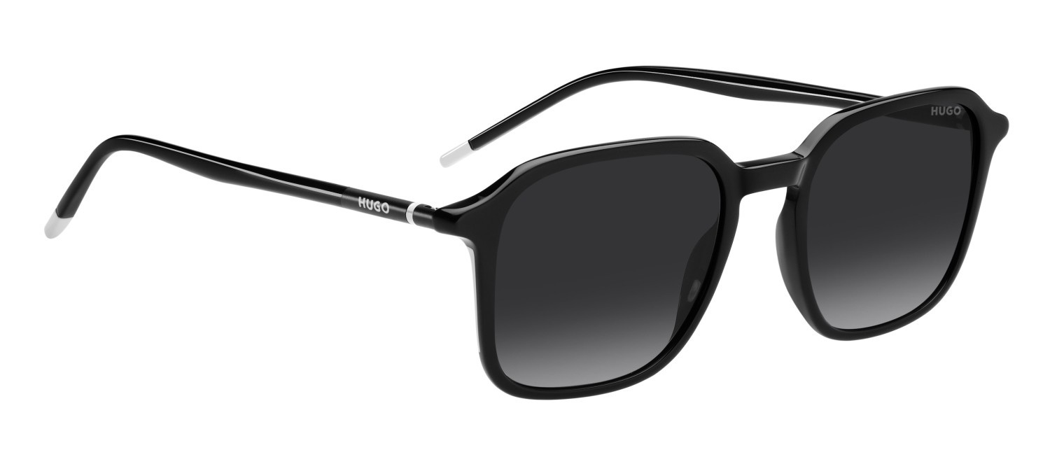 Sunglasses Hugo Hg 1347/S 207978 807 9O color black shape rectangle lenses dark grey shaded