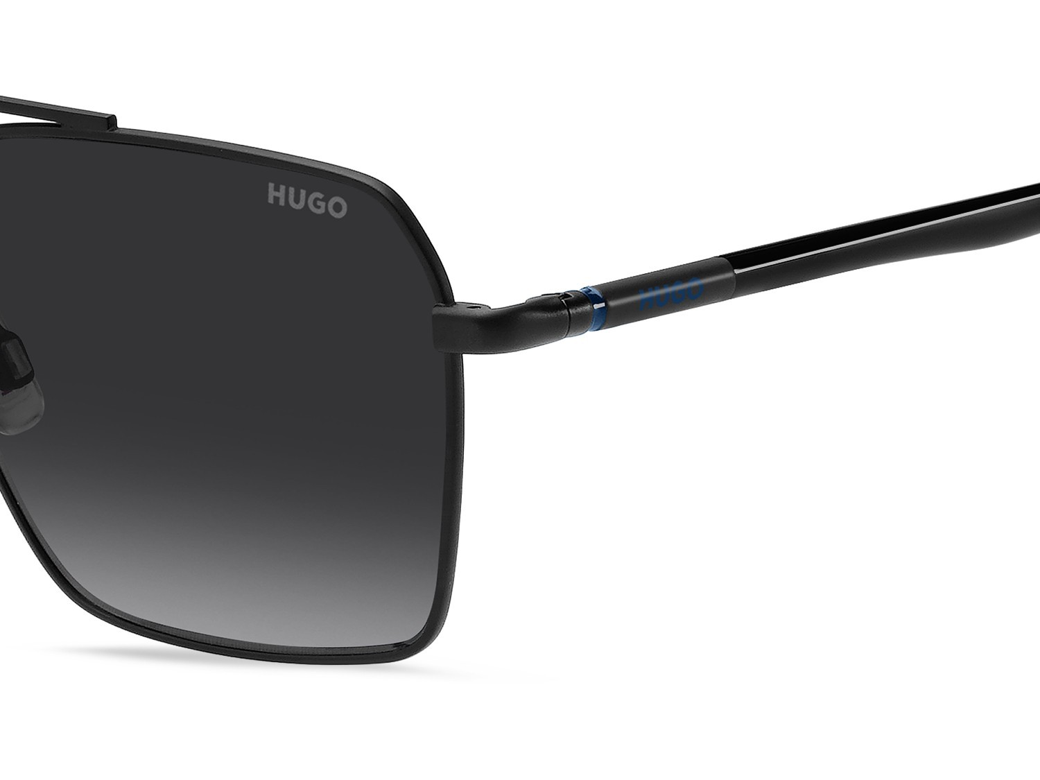 Sunglasses Hugo Hg 1348/S 207981 003 9O color matte black shape rectangle lenses dark grey shaded