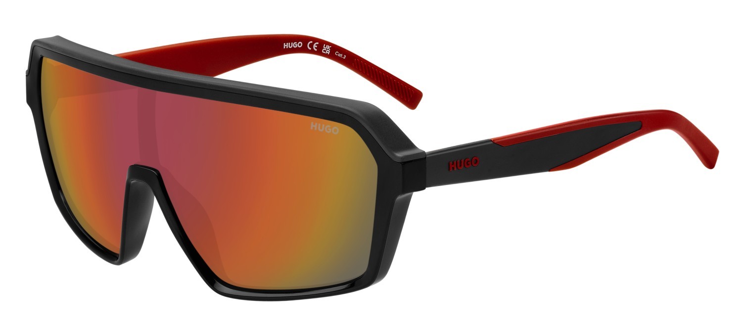 Sunglasses Hugo Hg 1334/G 207984 807 UW color black shape mask lenses orange multilayer