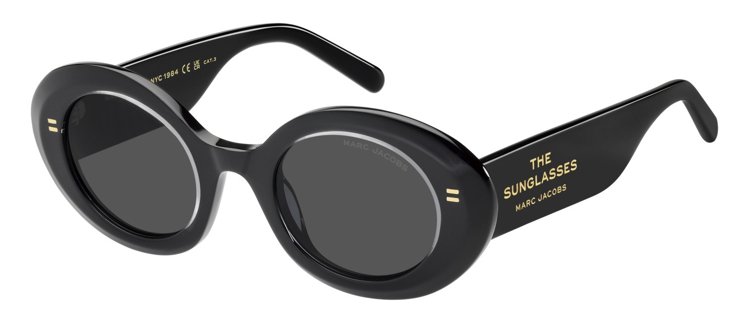Occhiali da sole Marc Jacobs 799/S 207987 MNG IR colore crystal black forma rotondo lenti grey
