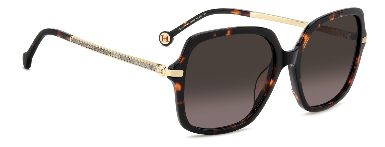Occhiali da sole Carolina Herrera Her 0285/G 207988 086 HA colore havana forma quadrato lenti brown shaded