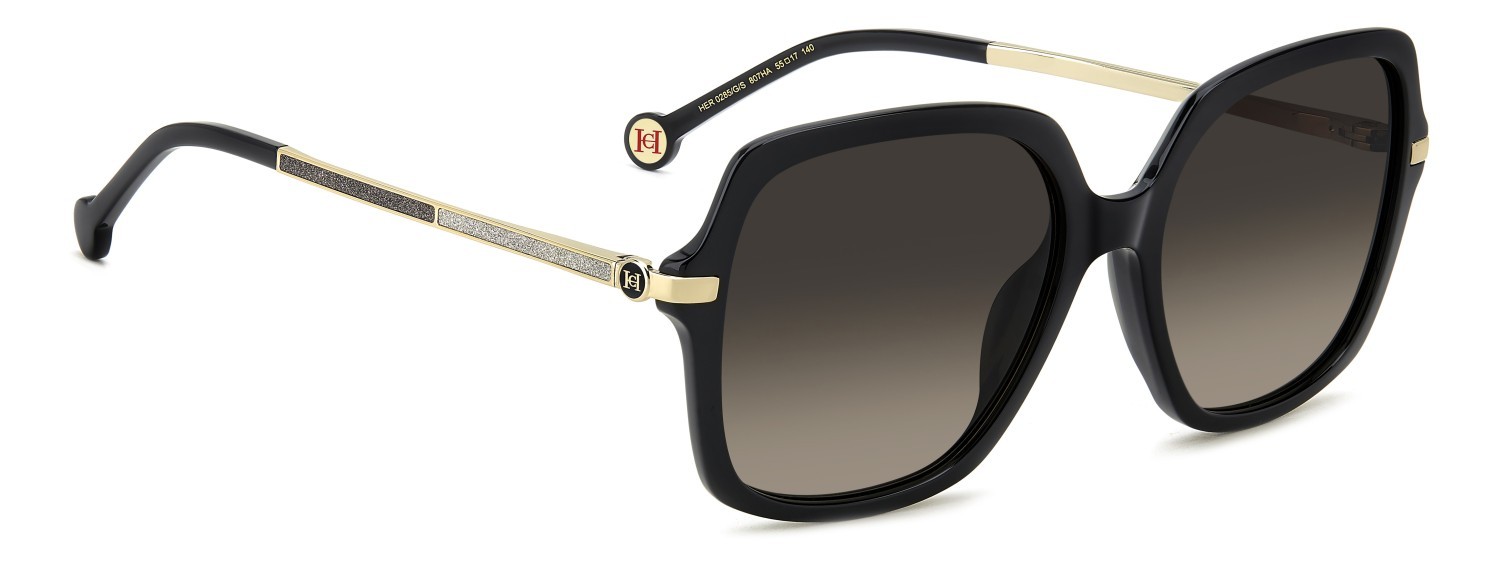 Occhiali da sole Carolina Herrera Her 0285/G 207988 807 HA colore black forma quadrato lenti brown shaded