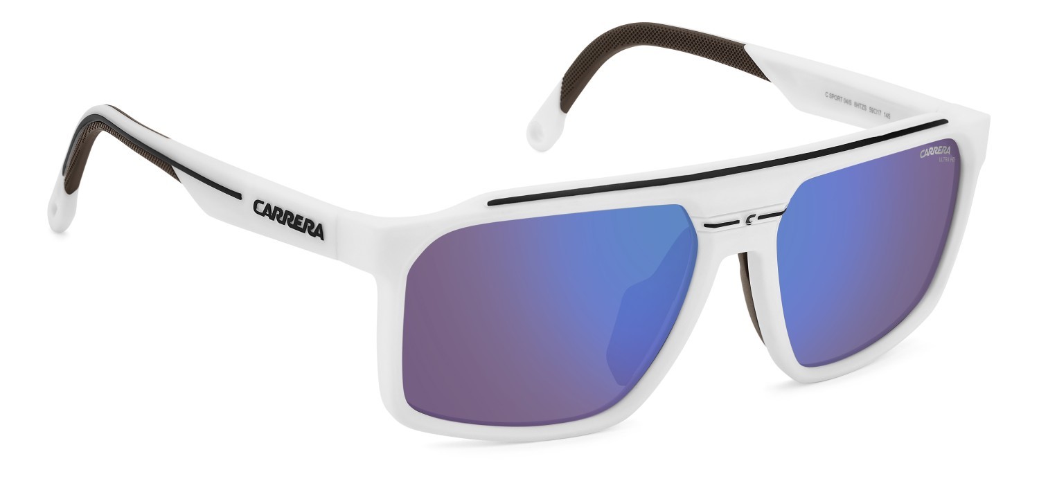 Sunglasses Carrera C Sport 04/S 207989 6HT ZS color matte white shape rectangle lenses blue multilayer high contrast
