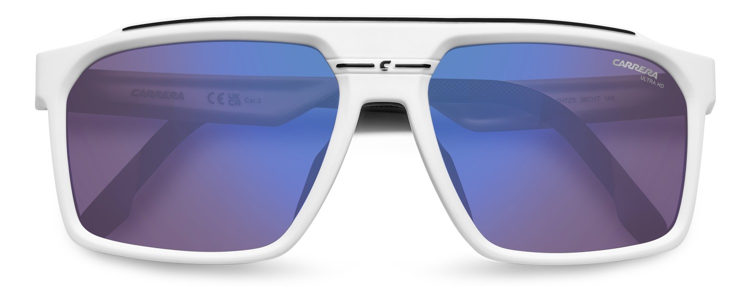 Sunglasses Carrera C Sport 04/S 207989 6HT ZS color matte white shape rectangle lenses blue multilayer high contrast